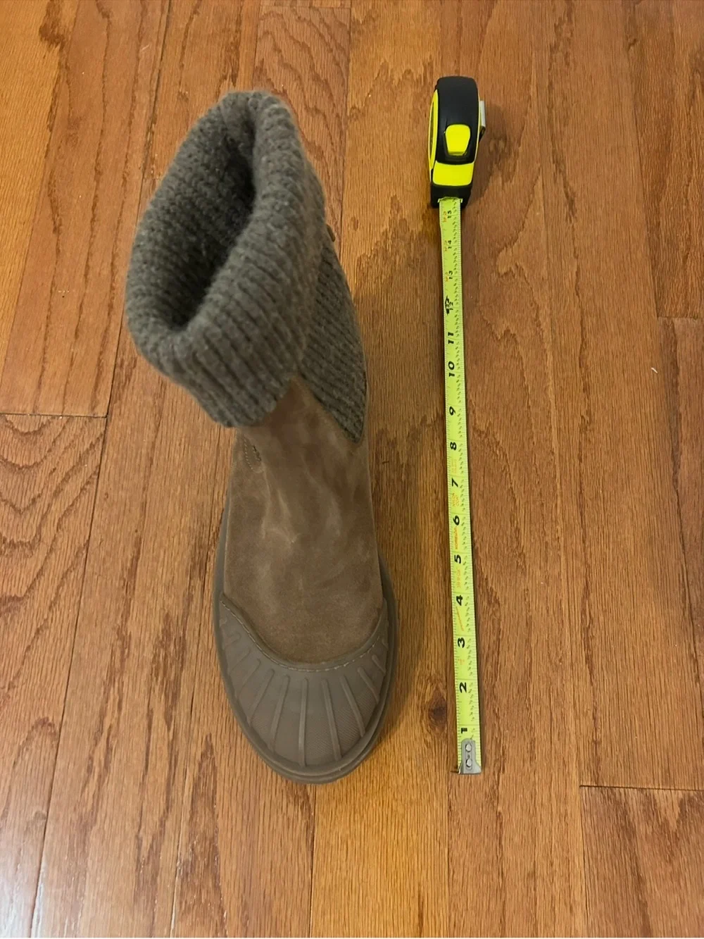 Sam Edelman Brown Knit Cuff Duck Boots Women's Size 9 Waterproof Lug Sole